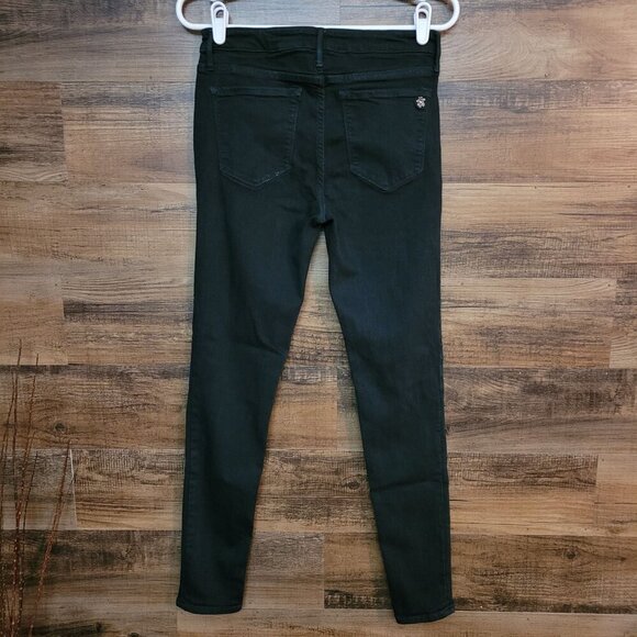 Black Orchard Jeans Womens 28 Jude Mid Rise Skinny Dark Green Comfort Stretch - Picture 2 of 11